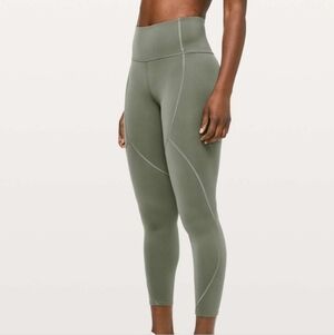 To The Beat Tight 24" lululemon X SoulCycle Collab Size 8 Grey Sage Gray Green